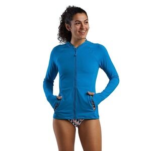 TITLE NINE Sunbuster 2.0 Zip Front Hoodie Blue UPF 50+ Sun Shirt XL Athleisure